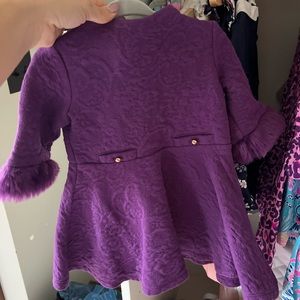 Janie and jack purple fur dress 12/18